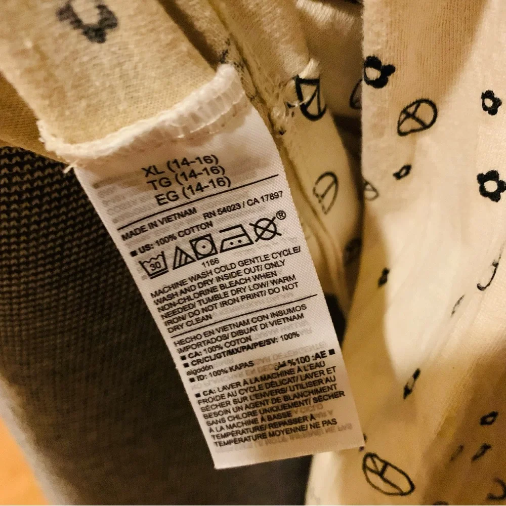 Old Navy Kids Softest Graphic Long Sleeve Tee in Peace Signs and Flowers
